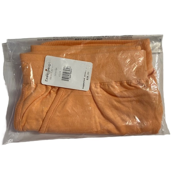 Free People Get Set Short Electric Orange French Terry Cotton Pockets Large L - Picture 2 of 9
